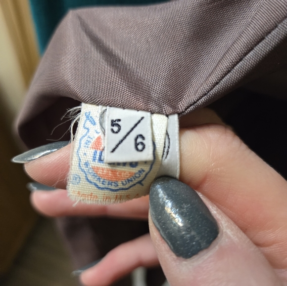 Vintage Braefair Union Made Teal 100% Wool Trench Coat 1960s - Picture 6 of 10